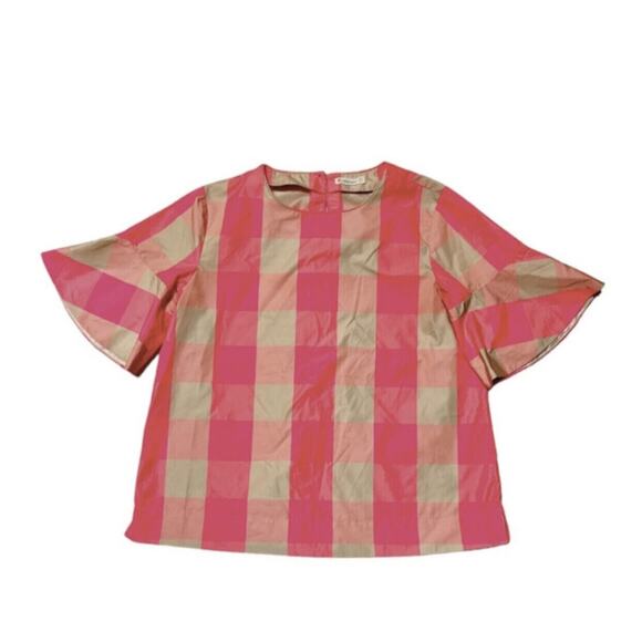 Crewcuts Neon Check Party Top Size 10 - Picture 1 of 5